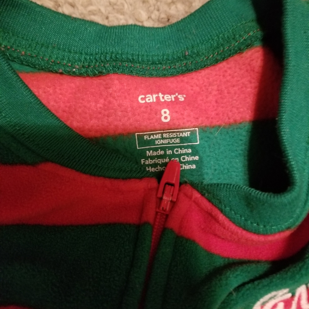 Carters footed pajamas size 8 santa